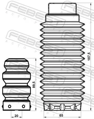 FEBEST Dust Cover Kit, shock absorber (PGSHB-308F-KIT)