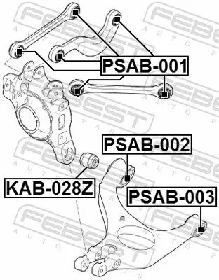 FEBEST Mounting, control/trailing arm (PSAB-001)