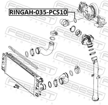 FEBEST Seal Ring, charge air hose (RINGAH-035-PCS10)
