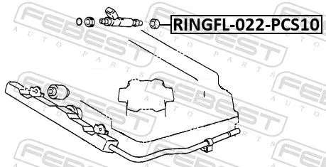 FEBEST Seal Ring, injector (RINGFL-022-PCS10)
