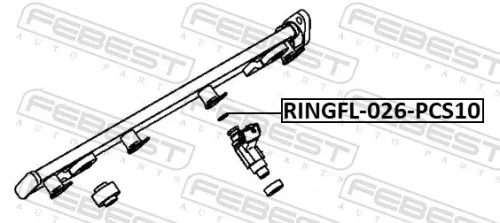 FEBEST Seal Ring, injector (RINGFL-026-PCS10)