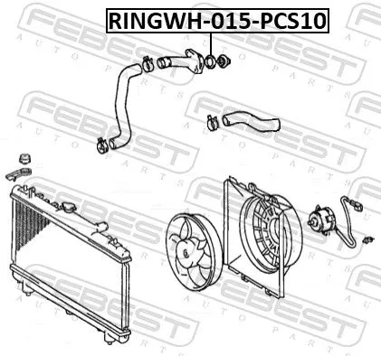 FEBEST Gasket, coolant flange (RINGWH-015-PCS10)