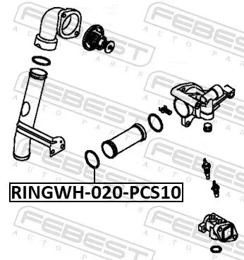 FEBEST Gasket, coolant flange (RINGWH-020-PCS10)