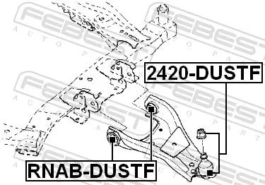 FEBEST Mounting, control/trailing arm (RNAB-DUSTF)