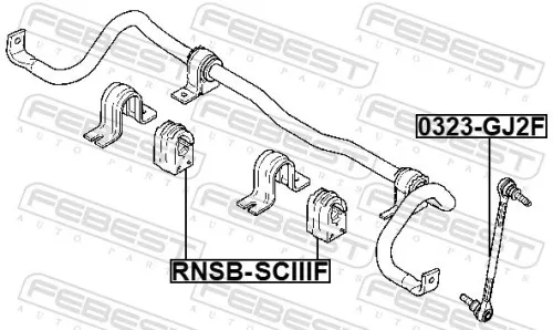 FEBEST Mounting, stabiliser bar (RNSB-SCIIIF)