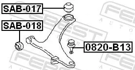 FEBEST Mounting, control/trailing arm (SAB-017)