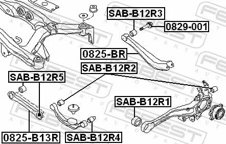 FEBEST Mounting, control/trailing arm (SAB-B12R1)