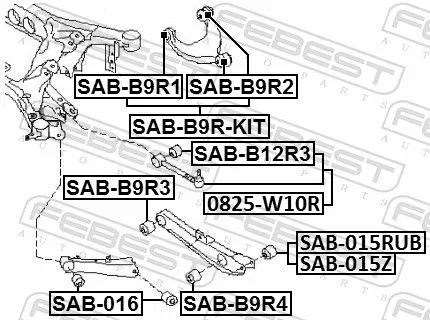 FEBEST Repair Kit, control arm (SAB-B9R-KIT)