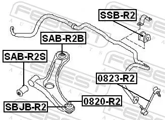 FEBEST Mounting, control/trailing arm (SAB-R2B)