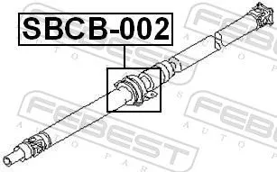 FEBEST Bearing, propshaft centre bearing (SBCB-002)