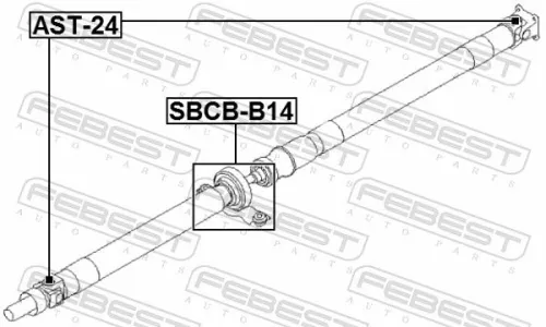 FEBEST Bearing, propshaft centre bearing (SBCB-B14)