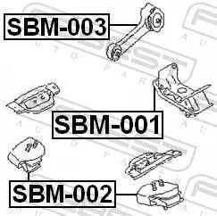 FEBEST Mounting, manual transmission (SBM-001)