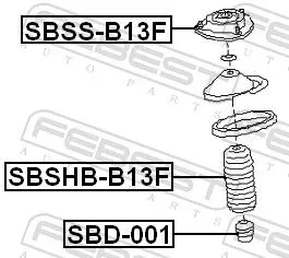 FEBEST Protective Cap/Bellow, shock absorber (SBSHB-B13F)