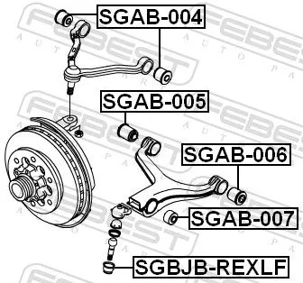 FEBEST Mounting, control/trailing arm (SGAB-007)