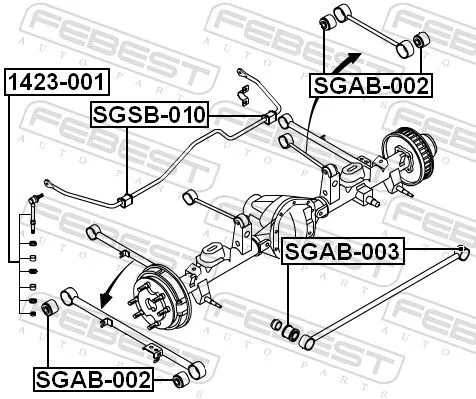 FEBEST Mounting, control/trailing arm (SGSB-010)