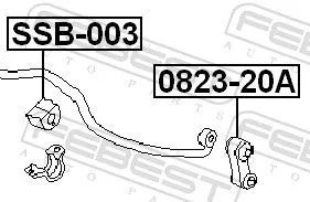 FEBEST Mounting, stabiliser bar (SSB-003)