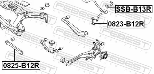 FEBEST Mounting, stabiliser bar (SSB-B13R)