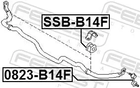 FEBEST Mounting, stabiliser bar (SSB-B14F)