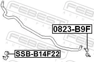 FEBEST Mounting, stabiliser bar (SSB-B14F22)