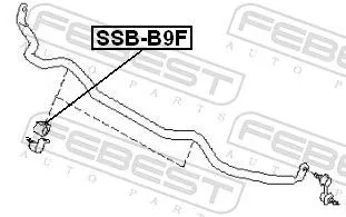 FEBEST Mounting, stabiliser bar (SSB-B9F)