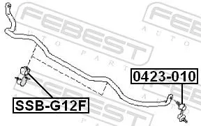 FEBEST Mounting, stabiliser bar (SSB-G12F)
