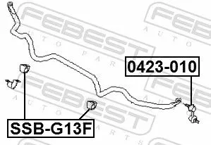 FEBEST Mounting, stabiliser bar (SSB-G13F)