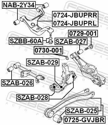 FEBEST Mounting, control/trailing arm (SZAB-029)