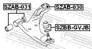 FEBEST Mounting, control/trailing arm (SZAB-030)