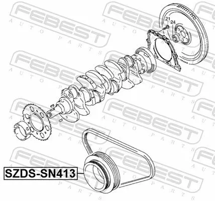FEBEST Belt Pulley, crankshaft (SZDS-SN413)