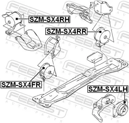 FEBEST Mounting, engine (SZM-SX4FR)