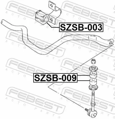 FEBEST Mounting, stabiliser bar (SZSB-003)