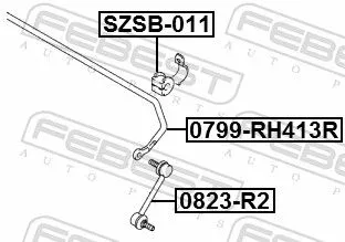 FEBEST Mounting, stabiliser bar (SZSB-011)