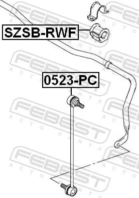 FEBEST Mounting, stabiliser bar (SZSB-RWF)