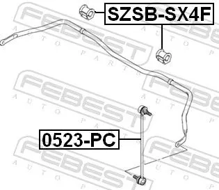 FEBEST Mounting, stabiliser bar (SZSB-SX4F)