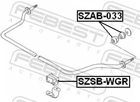 FEBEST Mounting, stabiliser bar (SZSB-WGR)