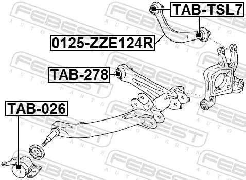 FEBEST Mounting, control/trailing arm (TAB-026)