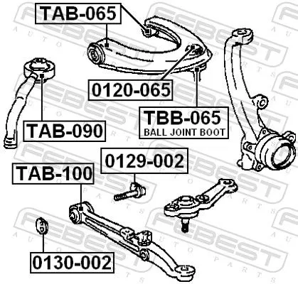 FEBEST Mounting, control/trailing arm (TAB-090)