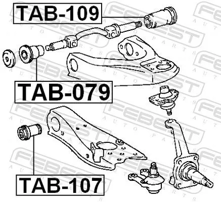 FEBEST Mounting, control/trailing arm (TAB-109)
