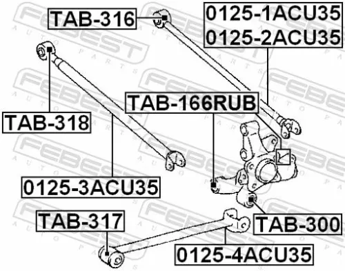 FEBEST Mounting, control/trailing arm (TAB-166RUB)