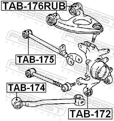 FEBEST Mounting, control/trailing arm (TAB-176RUB)