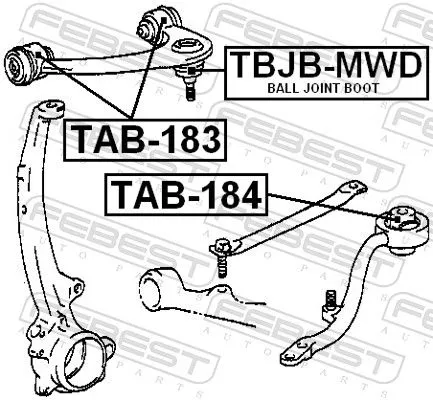 FEBEST Mounting, control/trailing arm (TAB-184)