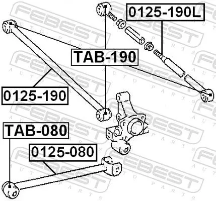 FEBEST Mounting, control/trailing arm (TAB-190)
