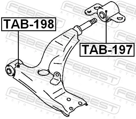 FEBEST Mounting, control/trailing arm (TAB-198)
