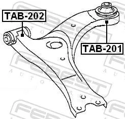 FEBEST Mounting, control/trailing arm (TAB-202)