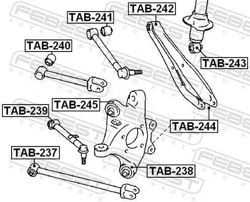 FEBEST Mounting, control/trailing arm (TAB-244)