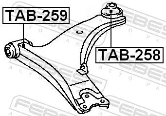 FEBEST Mounting, control/trailing arm (TAB-258)
