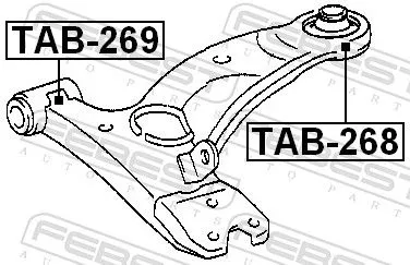 FEBEST Mounting, control/trailing arm (TAB-268)