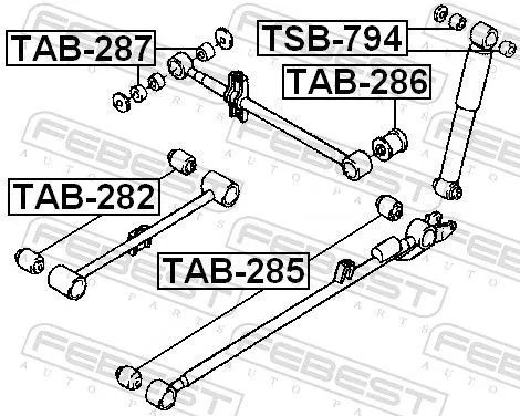 FEBEST Mounting, control/trailing arm (TAB-285)