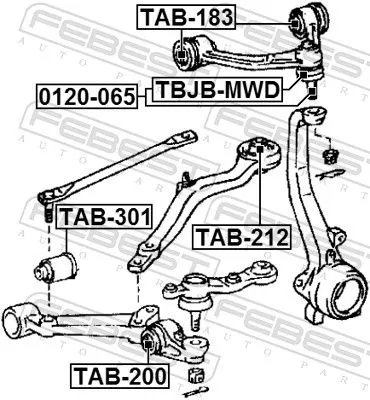 FEBEST Mounting, control/trailing arm (TAB-301)