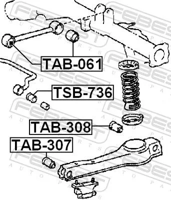 FEBEST Mounting, control/trailing arm (TAB-308)